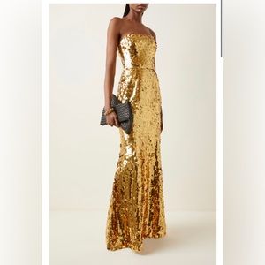 Carolina Herrera Strapless Sequined Column Gown